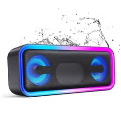 MEGUO Bluetooth Speaker, A8 Pro Wireless Pairing Speaker with 20W Stereo Sound, Punchy Bass, IPX5 Waterproof, 15Hrs Playtime, Multi-Colors Lights, for Home,Outdoor,Travel