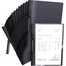 Maitys 25 Pack Clear Report Covers with Clip 11.4 x 9 Inch Presentation Folders Transparent Front Cover Portfolio Folder Resume Folder Interview Report Folders for Letter Size (Black)