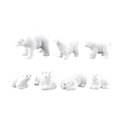 TOYANDONA 10pcs Polar Bear Toy Figurines Set, Realistic Plastic Animal Figures - Cake Toppers for Home Decoration (Random Style)
