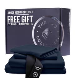 THE LAD COLLECTIVE 3.0 King Bedding Set - King Bedding Sets - 4-Piece Bedset w/Fitted Sheet, Top Sheet & 2 Standard Pillowcases [Duvet Not Included] - Bamboo-Cotton - Nevada Nights [Black]