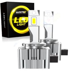 AUXITO D3S D3R LED Bulbs, 24000Lumens 120W 6000K White 500% Brightness, Xenon HID Replacement Lights, Plug and Play Fog Light Bulbs, Pack of 2