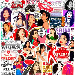 BulbaCraft 100Pcs Selena Quintaalina Stickers for Water Bottles - Selena Quintaalina Decals - Singer Stickers, Party Supplies - Gift for Women & Men