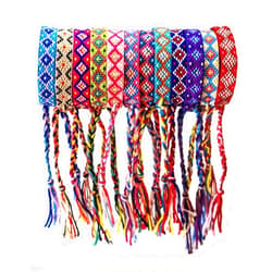 Tangser Woven Friendship Bracelets - Adjustable Nepal & Mexico Wave Anklets - 0.45 Inch Width - Diamond-Shaped Design - 12 Colorful Braided Bracelets for Best Friends, Kids, Women, Girls, and Men - Boho Surfer Beach Party VSCO Style