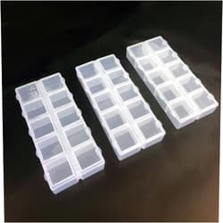 ZAYOIZY 3pack Plastic Jewelry Organizer Box with Dividers Clear Bead Storage Case Container 10-Grid Little Single Lid for Organizing Earring/Rings/Crafts/Hardware/Rubber Bands, 5.2'' x 2.3'' 0.78''