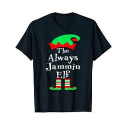 DesignsByKelley Christmas Family Matching Group The Always Jammin Elf Shirt Christmas Group Matching Family T-Shirt