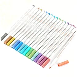 Alitaver NewtonTech Metallic Marker Pens 18 Assorted Colors, scatch pens, coloful marking pens for Black or dark paper marking, painting, graffiti, GM3020