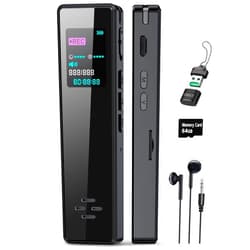 LIMENAMICS 64GB Digital Audio Voice Recorder for Lectures Meetings, Voice Activated Tape Recorder with Playback Dictaphone Sound Recorder Recording Device, Noise Reduction, MP3 Player