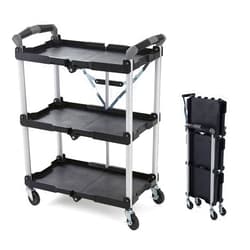 Olympia Tools 85-188 Pack-N-Roll Folding Collapsible Service Cart, 150LB Capacity, Black