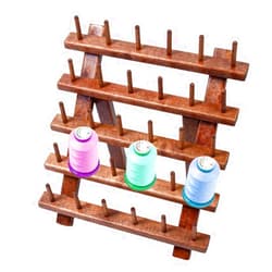 Generic Thread Holder - 30-Spool Thread Rack - Wooden Embroidery Bobbin Board With Foldable Legs For Sewing, Quilting