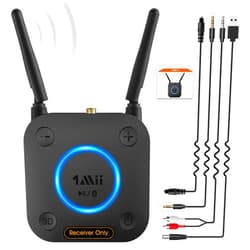1Mii [Upgraded] 1Mii B06Pro Long Range Bluetooth Receiver, HiFi Wireless Audio Adapter, Bluetooth 5.1 Receiver with 3D Surround aptX HD Low Latency Optical RCA AUX 3.5mm Coaxial for Home Stereo System