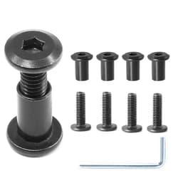 Jersvimc 10 Pair(20 Piece) M6x20mm Hex Drive Socket Cap Bolt with Allen Wrench, Black Furniture Connector Bolts M6 Countersunk Screw Barrel Nuts Binding Screws for Crib Replacement Belt Cabinet