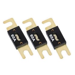 BFXM 3Pcs 60 Amp 32VDC ANL Blade Fuse, Car Fuses, Marine Fuses, ANL Inline Fuse Gold Plated Fuse Compatible with 12V & 24V Systems for Car, RV, Boat, Truck, Audio, Inverter and Other Current Applications
