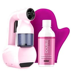MINETAN BODY.SKIN MineTan Personal Spray Tan Machine | Pink At Home Spray Tan Kit - Lightweight, Handheld Portable Self Tanner, with 8oz Double Dark Pro Spray Mist Solution, Works With All Sunless Tanning Solutions