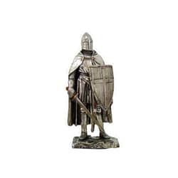 Pacific Giftware Crusader Knight Statue Silver Finishing Cold Cast Resin Statue 7