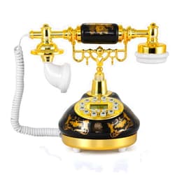 Dyna-Living Vintage Landline Phone Antique Telephone Old Fashion Phone with Push Button LCD Display, Landline Phone Retro Telephone Decor, Ringtone Volume Adjustable Retro Phone for Home or Office Use