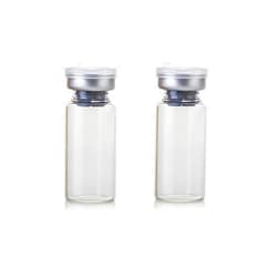 GISUREM 10ml Glass Bottle,Sterile Transparent Vial,Seals Empty Vials, Lab Sample Vial, Empty Vials with Self Healing Injection Port,with Flip Off Aluminum Cap (Transparent Borosilicate Glass A)