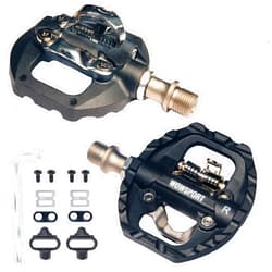 Wowsport SPD Pedals MTB Mountain Bike Pedal Clip in Dual Sided Pedals,Flat & Clipless Compatible with Shimano SPD Pedal