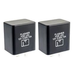 EPLZON CF12 12V 0.02A-10A 2-Pin Automatic Electronic LED Flasher Relay Fix for Motorcycle Turn Signal Light Bulbs Fast Hyper Flash 2Pack