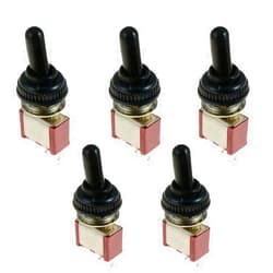 ESUPPORT On/Off Mini Miniature Toggle Switch Car Dash Dashboard SPST 2Pin Waterproof Cap Cover Pack of 5