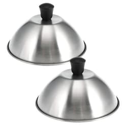Bremermann Burger Cover Set // Each 16 cm // Grill Cover Melting Bell Burger Cover // Stainless Steel (Stainless Steel, Set of 2)