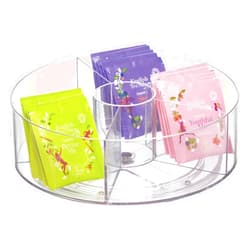 iDesign Cabinet Binz Divided Rotating Turntable Tea Packet Organizer, 9