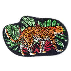 VBFGRT Funny Leopard Animal Shape Plush Rugs Bedroom Comfortable Home Decor Door Mat Cute Cartoon 31x19