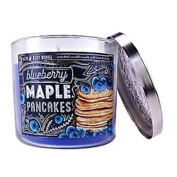 Bath & Body Works White Barn Bath and Body Works Blueberry Maple Pancakes 3 Wick Candle 14.5 Ounce