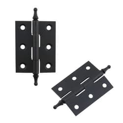 T Tulead 2-Inch Folding Door Hinges Brass Cabinet Hinge Black Decorative Furniture Hinge Box Cabinet Hardware, 2PCS with Screws