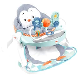 Fisher-Price Portable Baby Chair Sit-Me-Up Floor Seat With Snack Tray And Removable Toy Bar, Penguin Island