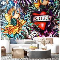 SIGNFORD Wall Mural Graffiti Removable Wallpaper Wall Sticker for Bedroom Living Room - 120