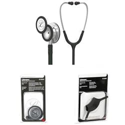 3M Littmann Classic III Monitoring Stethoscope Kit with Spare Parts and ID Tag. 5620, Black Tube, Stainless Steel Chestpiece