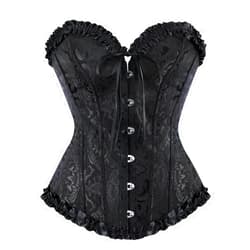 frawirshau Women's Lace Up Boned Overbust Corset Bustier Lingerie Bodyshaper Top