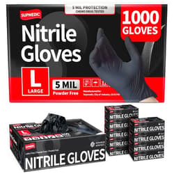Supmedic Disposable Nitrile Exam Gloves, 5 Mil Chemical Resistant Powder-Free Food Safe Cleaning Medical Glove, Black 1000Pcs