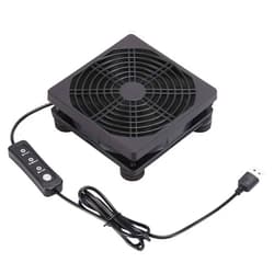 PANO-MOUNTS Upgraded 120mm 5V USB Powered PC Router Fan with Speed Controller High Airflow Cooling Fan for Router Modem DVR Playstation TV Box and Other Electronics