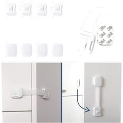 Dreambaby Multi-Purpose Swivel Adapta-Latch Cabinet Locks for Baby Proofing - 5 Adjustable Straps to Use as Fridge Locks, Cabinet Door Locks, Toilet Locks - 3M Adhesive for Easy Child Proofing Needs