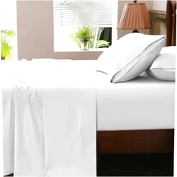 Overket Extra Deep Pocket Queen Sheets - 18-24 Inch 1000 Thread Count Egyptian Cotton Sheets 100% Cotton Cooling Soft Breathable Luxury Bed Sheets - 4 Pieces（Queen，White）