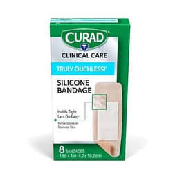 CURAD Truly Ouchless, Extra Large Silicone Bandages, 1.65