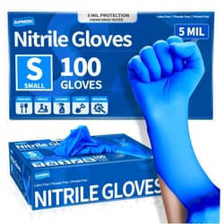 Supmedic Medical Nitrile Exam Gloves, 5 mil Chemo-Rated Powder-Free Food Safe Cleaning Disposable Glove Blue 100/1000Pcs