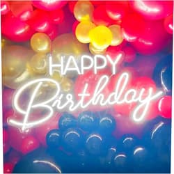 HoopYours Happy Birthday Neon Signs Lights for Wall Decor, Led Neon Sign for Party Art Gift Birthday Gift for Child Family Girlfriends Wedding Club Bar Room Decor Sign(20IN), White