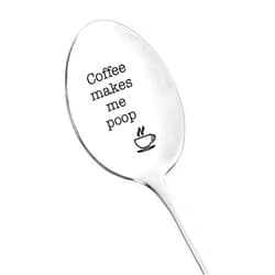 RFTWXHPN Coffee Gifts Spoons for Coffee Lovers Women Men Coffee Makes Me Poop Spoon for Grandma Dad Coffee Lover Gifts for Him Her Christmas Birthday Gift for Grandpa Niece Coffee Spoon