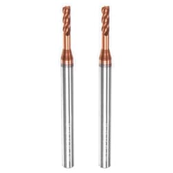 HARFINGTON 2pcs Square Nose End Mill 4mm Shank 2.5mm x 12mm AlTiSin Coated Solid Carbide Long Reach Extended Neck 4 Flutes CNC Router Bit Milling Cutter for Stainless Steel Hardened Steel