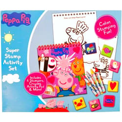 Tara Toy Corp 31 Piece, Peppa Pig, Super Stamp Activity Set, Arts & Crafts for Kids, Imaginative Play, Art Supplies, Ages 3+ (Pink-Peppa)