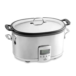 All-Clad Stainless Steel Electric Slow Cooker 7-Quart, Programmable LCD Timer, Aluminum Insert, Slow Cookers, Small Kitchen Appliances, Silver
