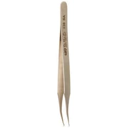 Hakko CHP 110-SA Stainless Steel Non-Magnetic Tweezers for Handling Chip and SMD Components, Flat Tip, Approximately 90 Degree Angle Tip, 4-3/4