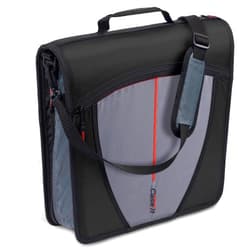 Case it Case-it Mighty Zip Tab School Zipper Binder | 3-Inch O-Rings, 600-Sheet Capacity, 5-Subject Expanding File Folder, Multiple Pockets & Storage Organizer, Shoulder Strap | D-146 Jet Black