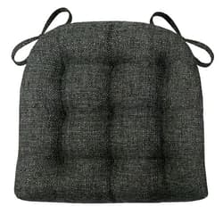 Barnett Home Decor Brisbane Charcoal Dining Chair Cushions with Ties - Extra-Large Size 18 Chair Pad - Latex Foam Fill, Reversible - Made in USA (Dark Gray Black/XL Jumbo)