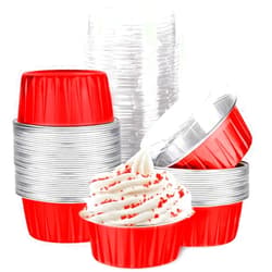 Findful Mini Aluminum Foil Cupcake Baking Cups with Lids (40pcs, 5oz) Round Cupcake Foil Liners Tart Pie Tin Pan Holder - Disposable Mini Cake Containers Flan Molds for Pudding, Souffle, Party, Wedding