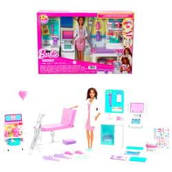 Barbie Careers Playset, Fast Cast Clinic with Brunette Doctor Fashion Doll, Furniture & 30+ Accessories Including Molds & Dough for Bandages