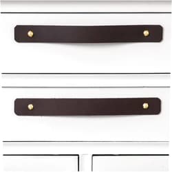 KEYAIIRA - Leather and Brass Drawer Handle - minimal furniture knobs modern kitchen handle pulls for cabinets farm house Scandinavian dresser hardware
