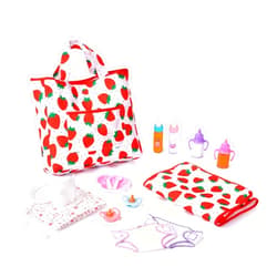 BABESIDE 14 Pcs Baby Doll Accessories, Baby Doll Feeding Set Includes Doll Diaper Bag, Baby Doll Bottles & More, Baby Doll Stuff for Girls